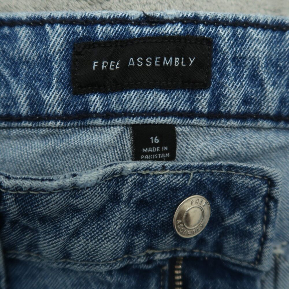 Free Assembly Jeans Women's Size 16 Super High-Rise Wide-Leg Denim 32" Inseam - Picture 9 of 16